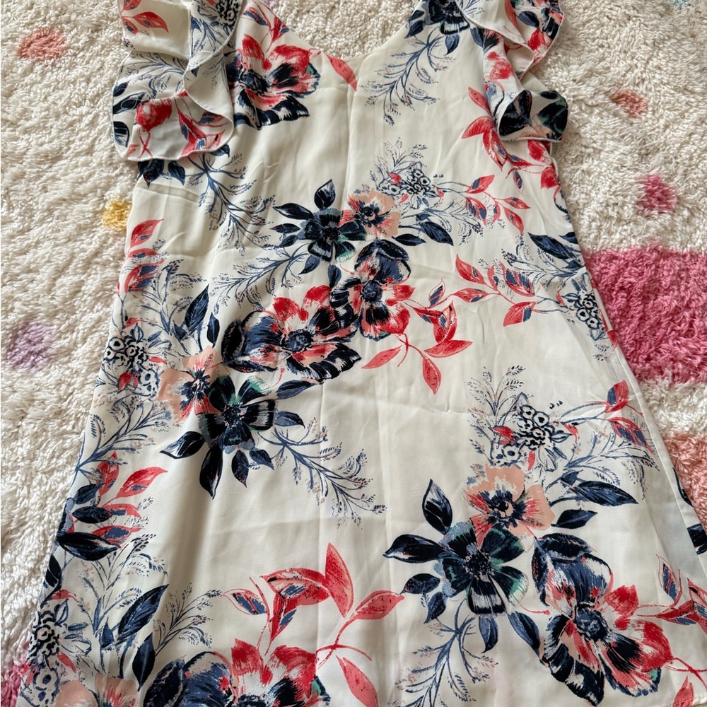 Floral Sleeveless Dress with Ruffle Details - Picture 7 of 7